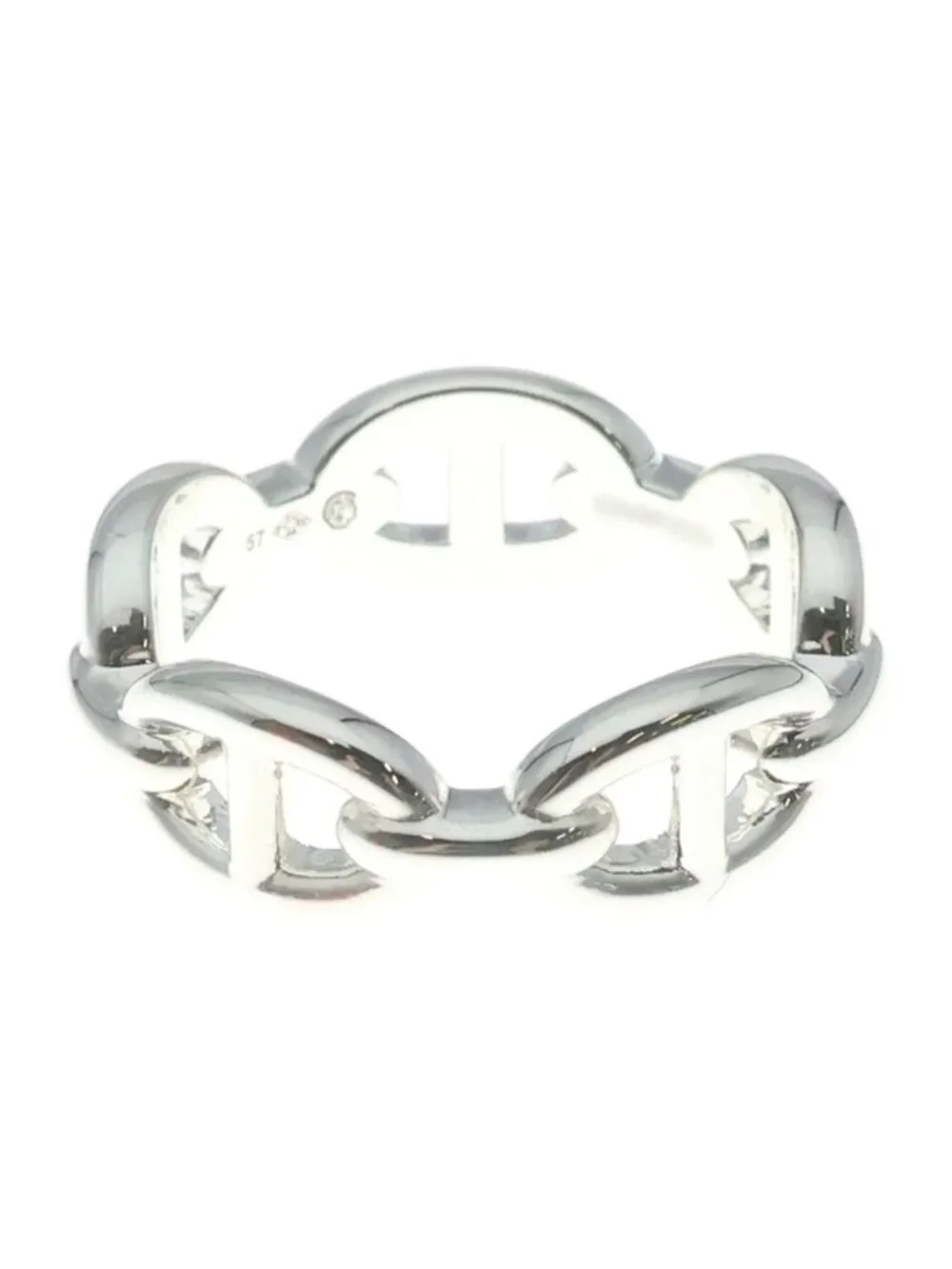 Hermes Chaine D'ancre Enchainee PM Ring 57 Silver